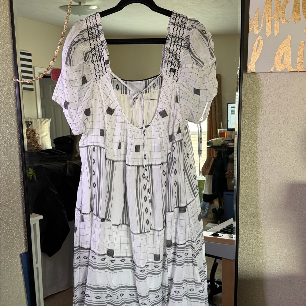 Free People Black and White Patterned Maxi Dress - Picture 3 of 4